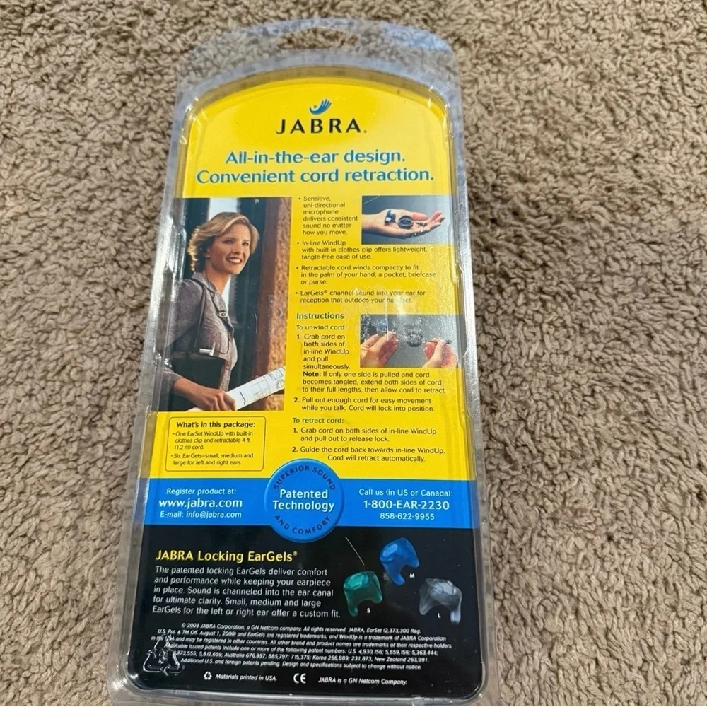 Jabra Black and Blue EarSet WindUp Headset
